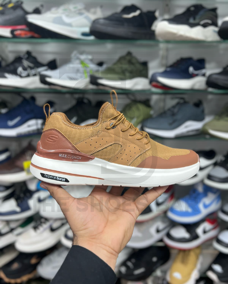 SKETCHER HYPER BURST CAMEL BROWN & WHITE